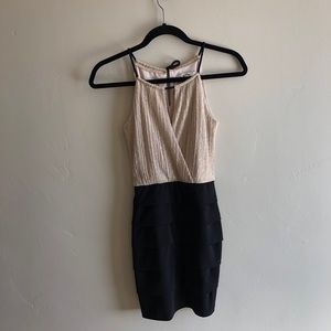 Gold and black cocktail dress